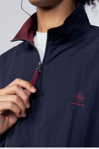 [Monterest] Water-Resistant Contrast Collar Zip Jacket