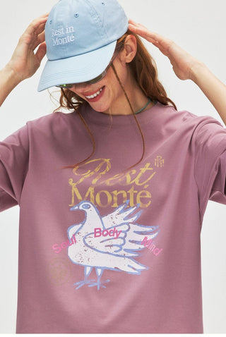 [Monterest] Washed Peace Dove Print T-Shirt