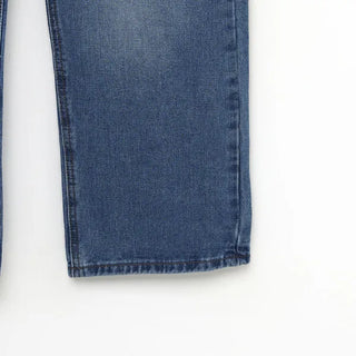 Straight denim pants