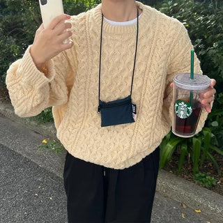 Cable knit oversized sweater