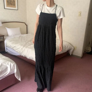 Back Ribbon Camisole Long Dress