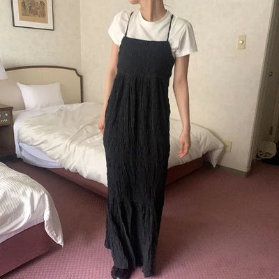Back Ribbon Camisole Long Dress