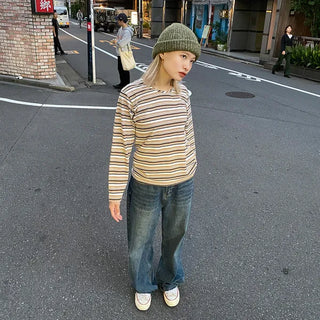 Unisex Washed Wide Denim Pants