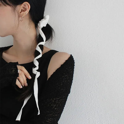 White Ribbon Scrunchie