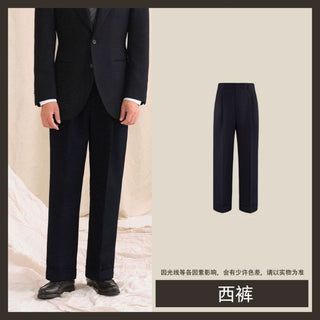 [CULTUM] Double Pleat Straight Leg Trousers
