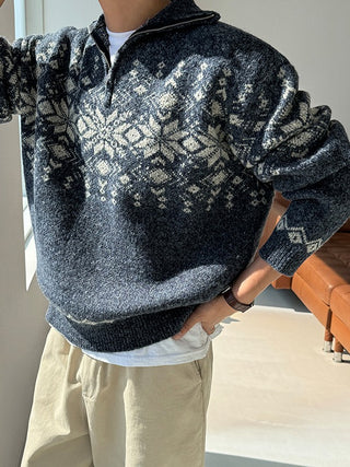 Wish Snowflake Half-Zip Knit