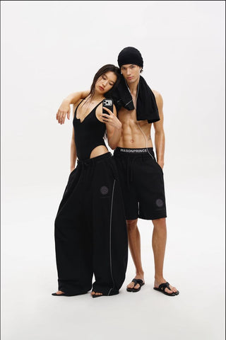 [MASONPRINCE] Pleated Wide Leg Sweat Pants