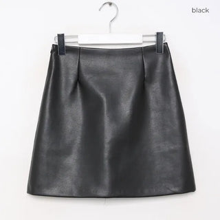 Leather mini skirt