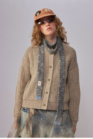[Monterest] Speckled Yarn Narrow Knit Scarf