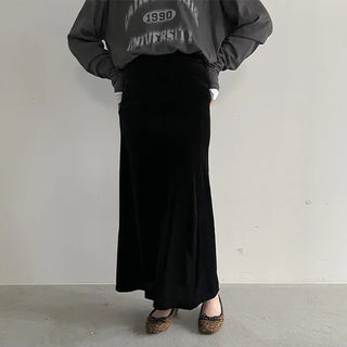 Velvet H-line skirt