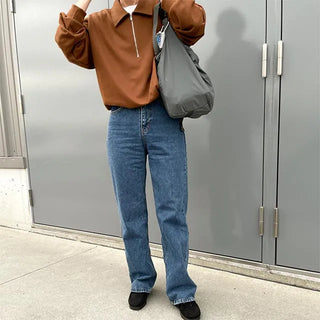wide blue pocket pants