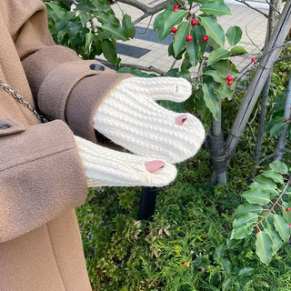 Cable knit gloves