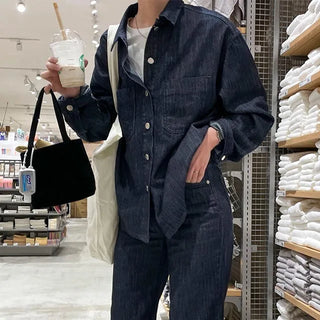 hake black denim shirts