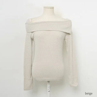 Asymmetrical Color Ribbed Pullover