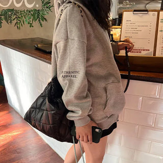 Lettering Hooded T-shirt