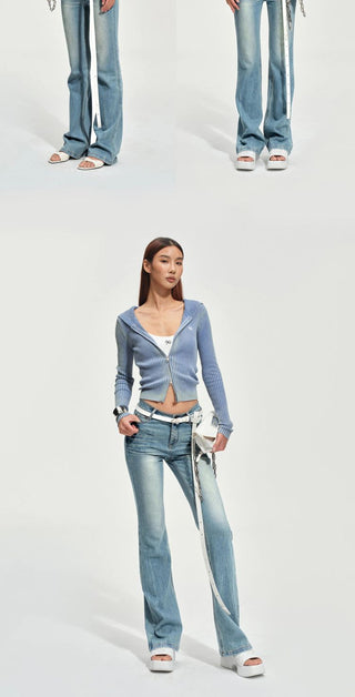[NOTAWEAR] Wave Washed Slim Straight Jeans
