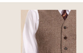 [CULTUM] Herringbone Wool Blend Suit Vest