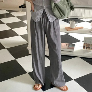 Elastic wide-leg pants