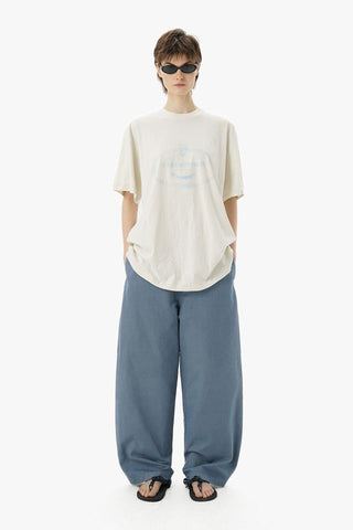 [MASONPRINCE] Faded Curved-Cut Pants