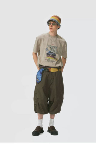 [Monterest] Washed Cotton Racing Print T-Shirt