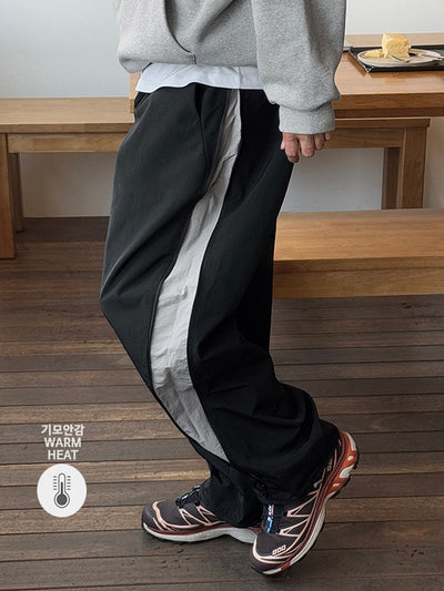 Whale Color Block Nylon Fleece-Lined Pants