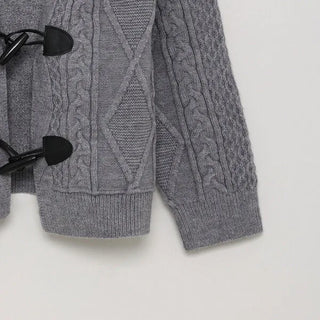 Cropped duffel knit cardigan