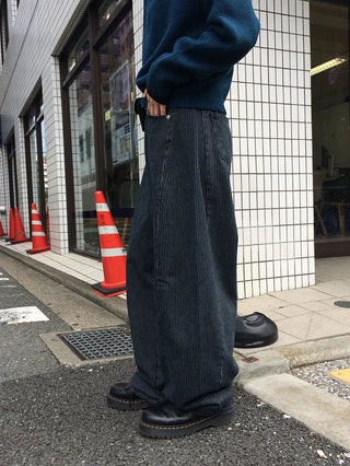 Striped Border Denim Pants