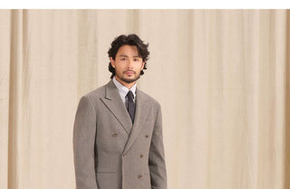 [CULTUM] Herringbone Brushed Double-Breasted Suit