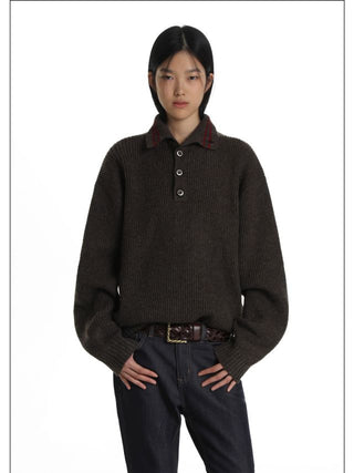 MASONPRINCE Stand Collar Knit Sweater