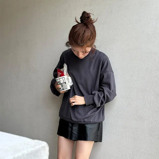 Faux leather shorts
