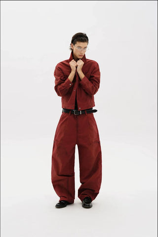 [MASONPRINCE] Washed Cotton Work Jacket & Pants Set