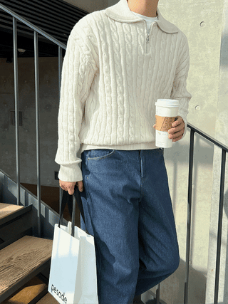 Conte Cable Half-Zip Knit