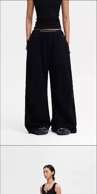 [MASONPRINCE] Washed Wide Leg Sweatpants with Metal Charms