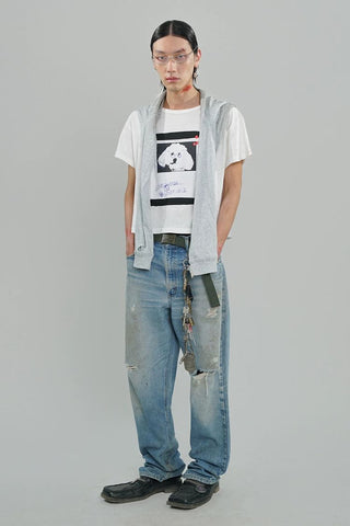 [MASONPRINCE] Graffiti Dog Print Washed Tee