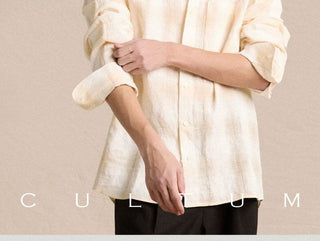 [CULTUM] Linen Blend Check Seersucker Shirt