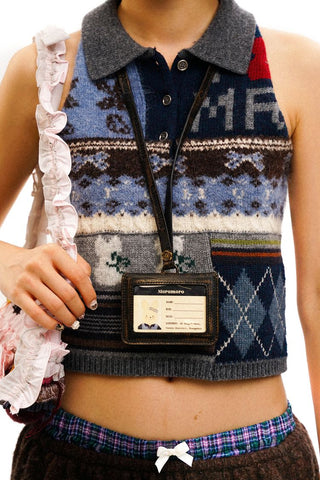 [Moromoro] Multi Pattern Patchwork Knit Set