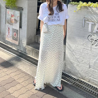 Polka dot long skirt