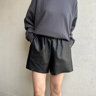 Faux leather shorts