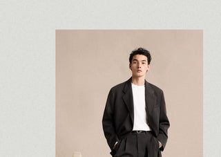[CULTUM] Wool Blend Double Breasted Relaxed Blazer