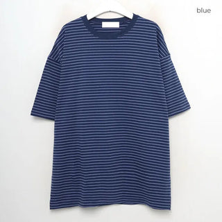 Striped round short-sleeved T-shirt