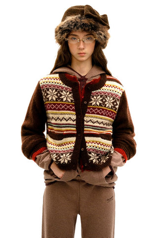 [Moromoro2] Fair Isle Mohair Blend Cardigan
