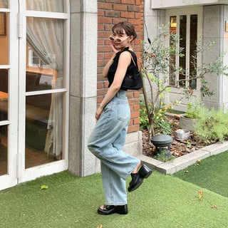 One-shoulder ribbon top