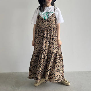 Leopard print long dress
