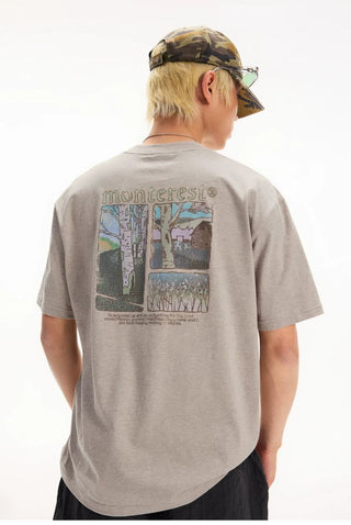 [Monterest] Washed Forest Print Relaxed Fit Tee