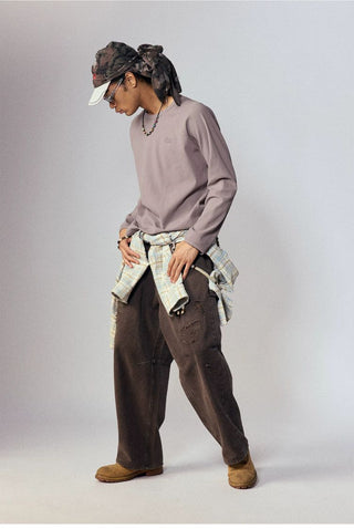 [Monterest] Waffle Knit Drop Shoulder Long Sleeve Tee