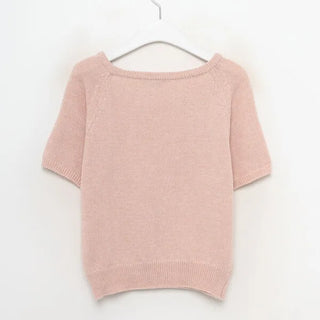 U-neck short-sleeved knit