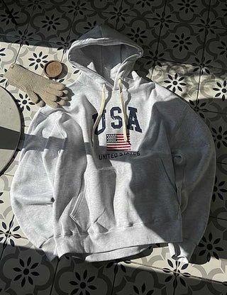 USA Crack Print Fleece Hoodie (2 colors)