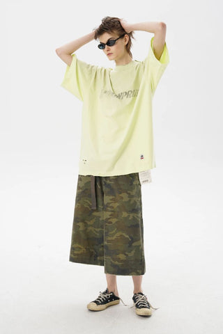 [MASONPRINCE] Graffiti Label Washed Cotton Tee