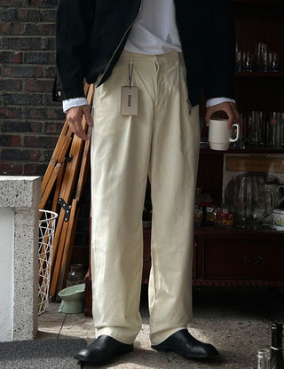 Malo Cotton Pintuck Wide Pants (4 colors)