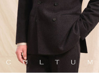 [CULTUM] Herringbone Double Breasted Peak Lapel Suit